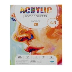 Scholar A5 ACRYLIC LOOSE SHEETS - 360 GSM - Pack of 20